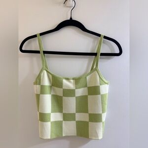 Papermoon Light Green Knit Crop Tank